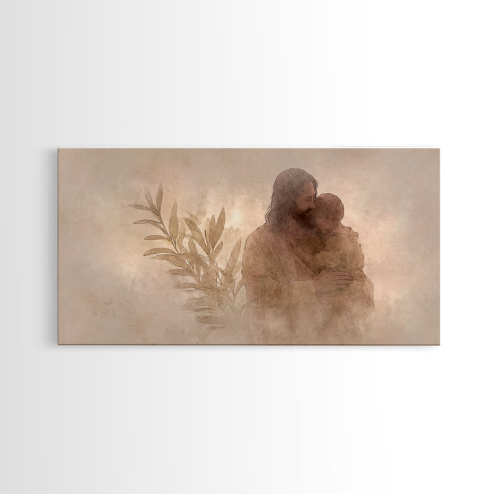 Tender Refuge, Framed Canvas Print, Jesus Canvas Art, Christian Art Canvas, Christian Gift Ideas, Moody Christian Art