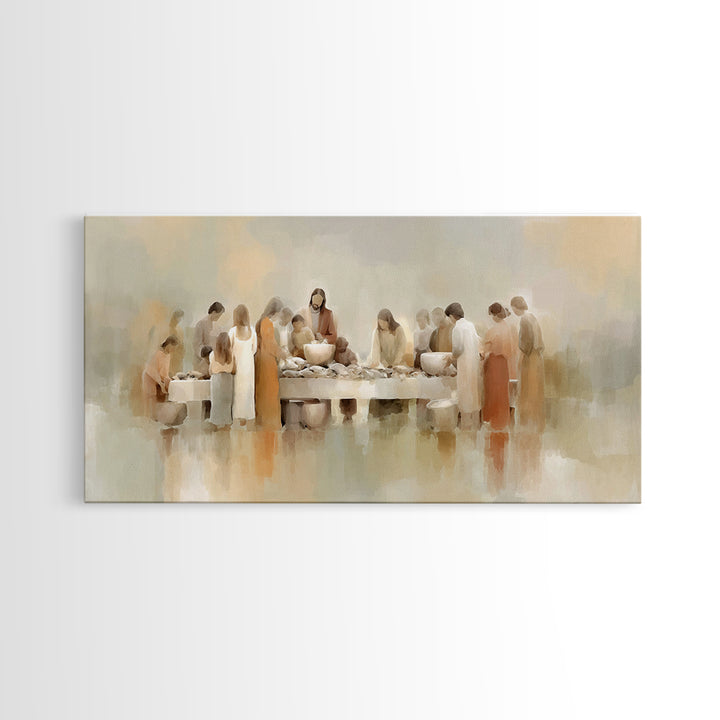 Table Of Mercy, Framed Canvas Print, Christian Art Print, Modern Christian Art, Jesus Painting Canvas, Christian Wall Art