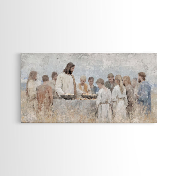 Loaves Of Hope | Framed Canvas Print | Christian Art Canvas | Jesus Wall Art | Christian Painting | Christian Art Gift