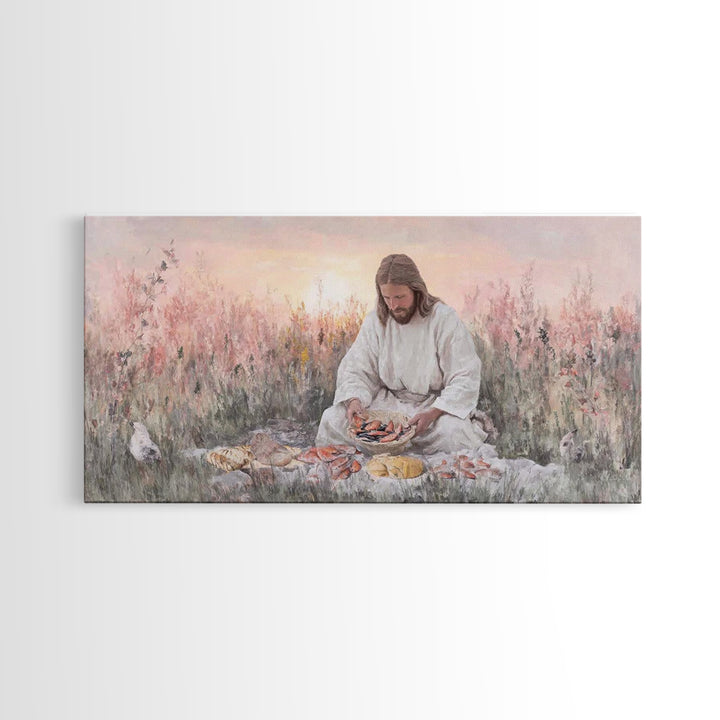 Field Of Blessings, Framed Canvas Print, Christian Art Prints, Jesus Art Print, Christian Gift Ideas, Vintage Christian Art