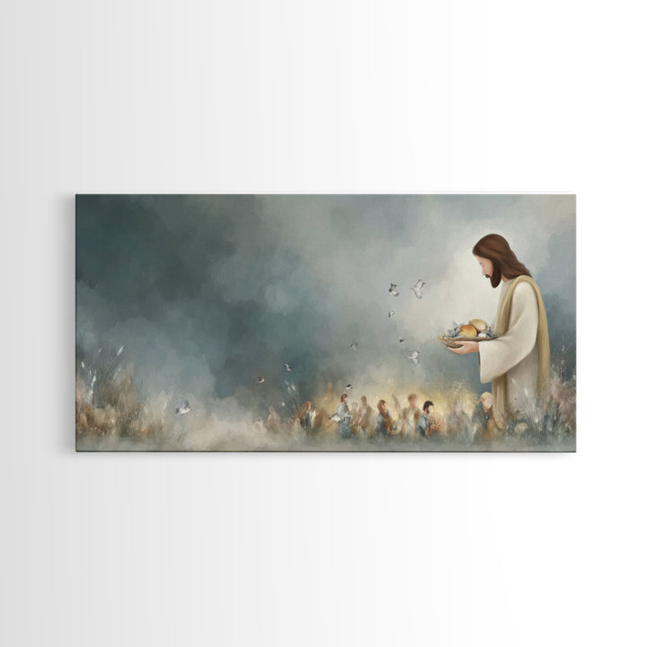 Heavenly Abundance | Framed Canvas Print | Christian Wall Art | Jesus Canvas Art | Modern Christian Painting | Christian Christmas Decor