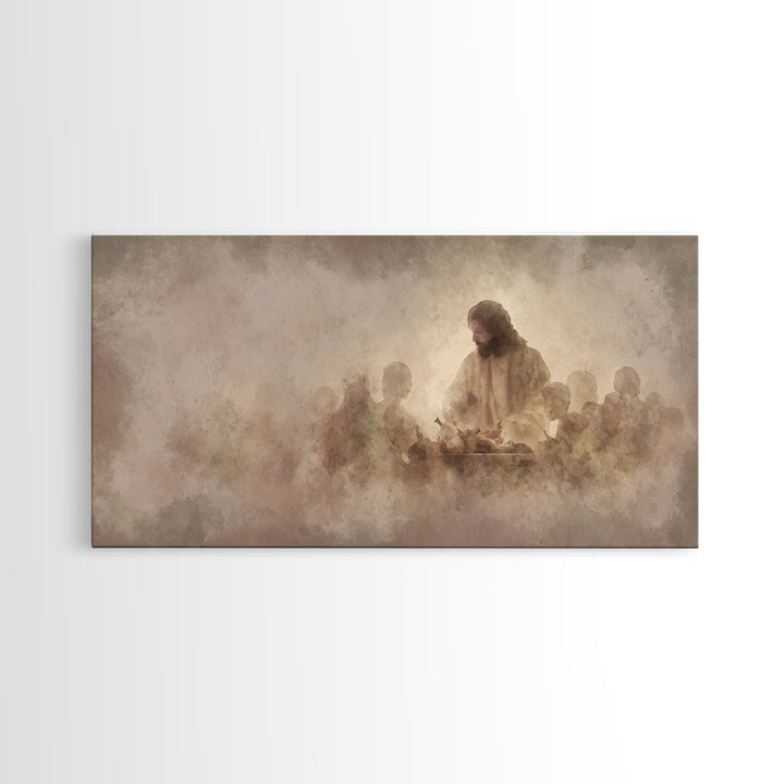 Mystic Supper – Framed Canvas Print – Christian Art Canvas – Jesus Christmas Art – Christian Art Gift – Large Jesus Painting
