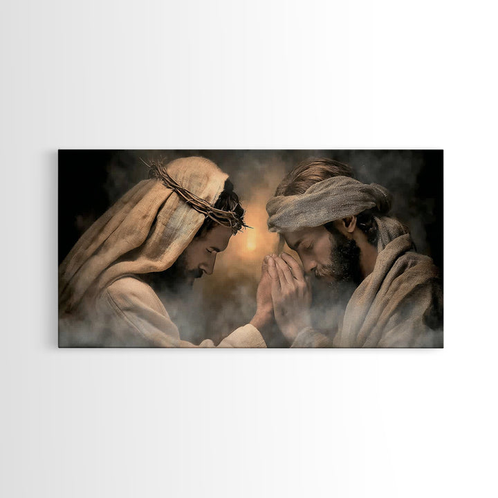 Crown of Mercy – Framed Canvas Print – Christian Wall Art – Jesus Painting – Christian Art Canvas – Christmas Art