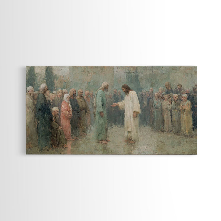 Divine Invitation – Framed Canvas Print – Christian Art Canvas – Jesus Painting – Christian Wall Art – Christian Christmas