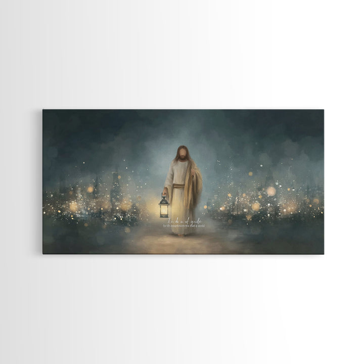 Light of Hope – Framed Canvas Print – Christian Wall Art – Christian Art Canvas – Jesus Painting – Christmas Art