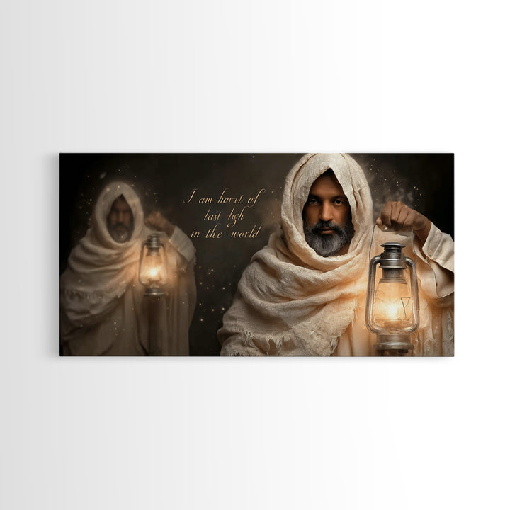 Guiding Lantern – Framed Canvas Print – Christian Wall Art – Christian Art Canvas – Jesus Painting – Christmas Art