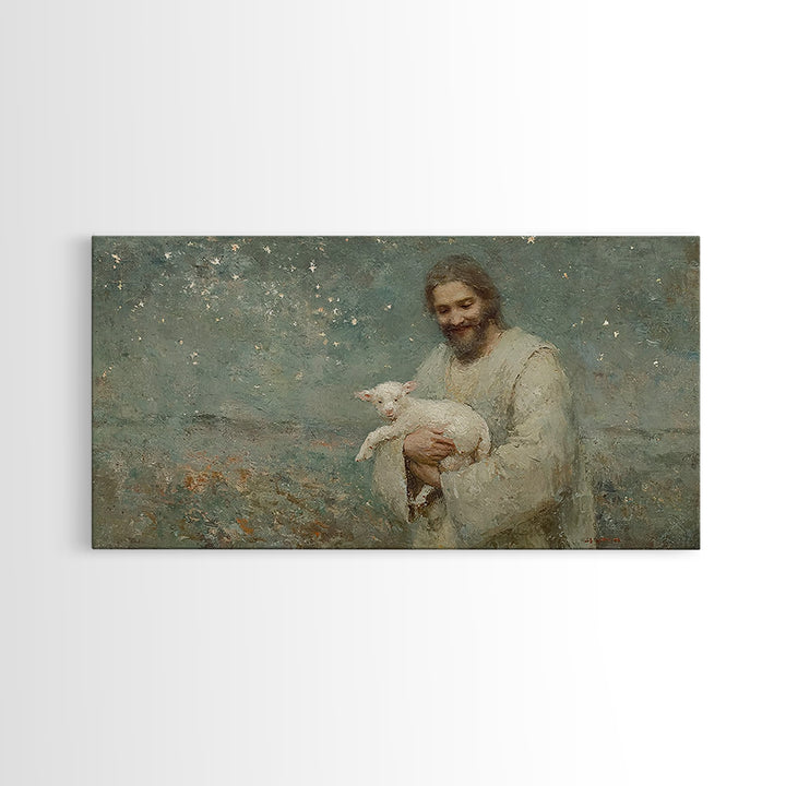 Starry Night Comfort | Framed Canvas Print | Christian Wall Art | Jesus Painting | Christian Art Canvas | Christian Christmas