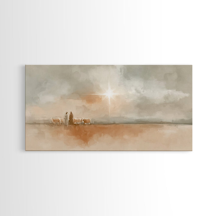 Bethlehem Morning Light, Framed Canvas Print, Christian Wall Art, Christian Art Canvas, Christmas Art, Christian Christmas Decor, Jesus Chr
