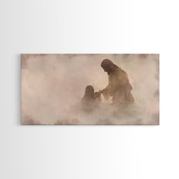 Hand Of Mercy – Framed Canvas Print – Christian Wall Art – Jesus Painting – Christian Art Canvas – Christian Gift Ideas – Modern Christian