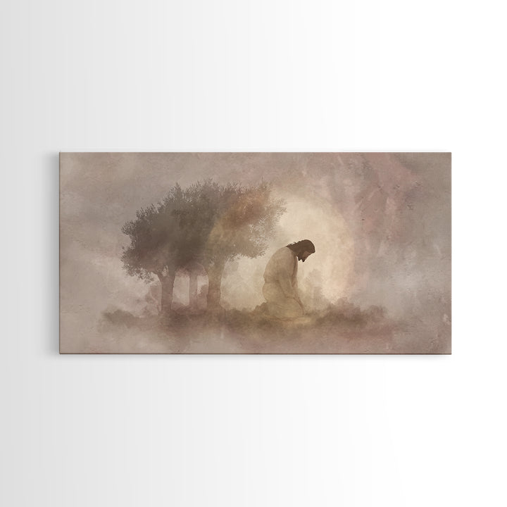Sacred Stillness – Framed Canvas Print – Modern Christian Art – Christian Wall Art – Jesus Painting – Christian Art Canvas – Christian Gift
