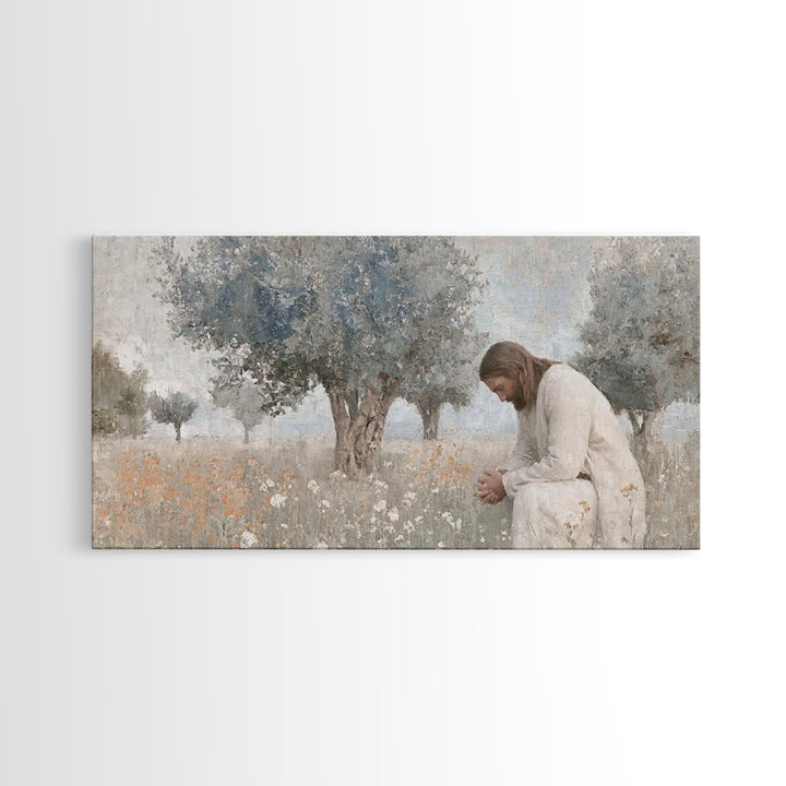 Field Of Prayer – Framed Canvas Print – Christian Wall Art – Jesus Painting – Subtle Christian Art – Christian Art Canvas – Christian Gift