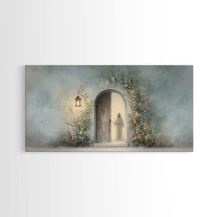 Lantern Of Peace – Framed Canvas Print – Christian Art Print – Christian Wall Art – Jesus Painting – Modern Christian Art – Christian Gift
