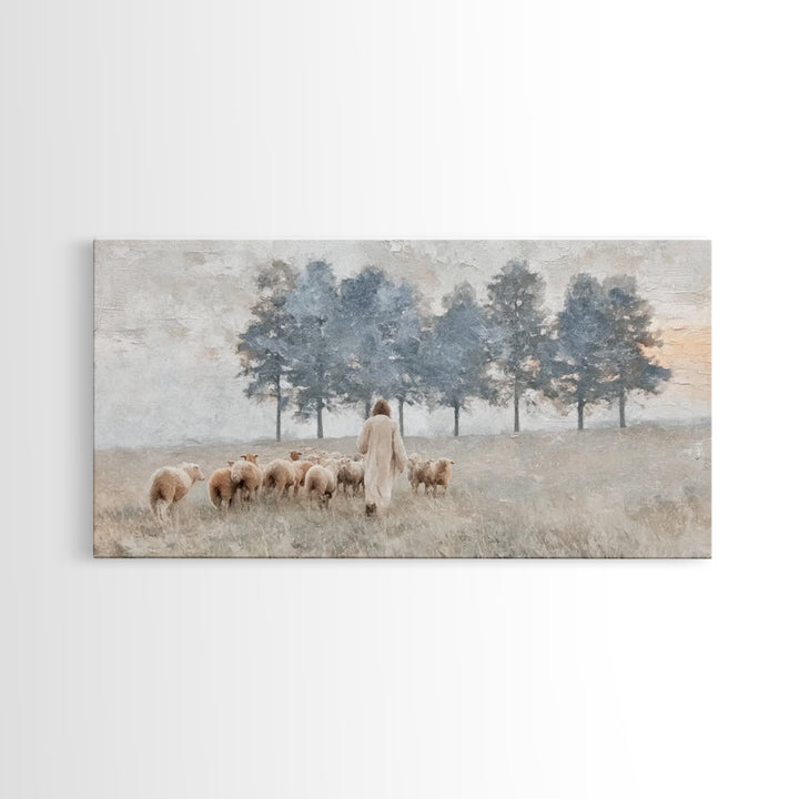 Field Of Peace – Framed Canvas Print – Christian Wall Art – Jesus Painting – Christian Art Canvas – Subtle Christian Art – Christmas Art Fr