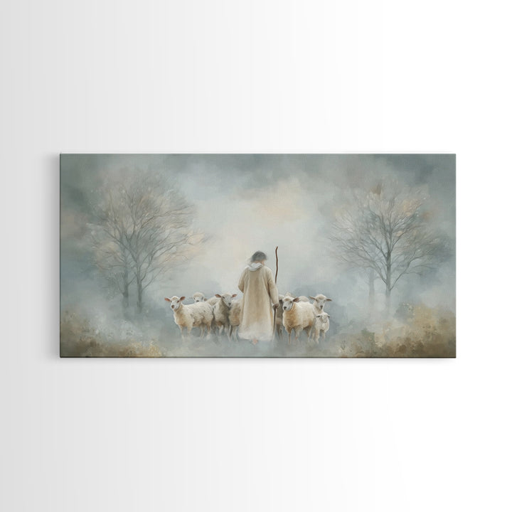 Forest of Stillness – Framed Canvas Print – Christian Wall Art – Christian Art Canvas – Jesus Painting – Moody Christian Art – Christmas Ar