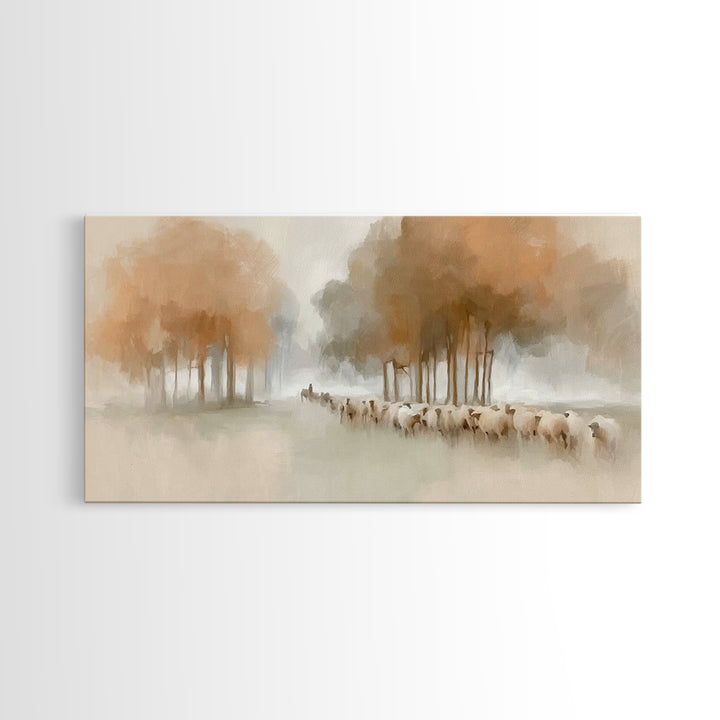 Quiet Meadow Hope | Framed Canvas Print | Christian Art Canvas | Jesus Painting | Minimalist Christian Art | Christian Wall Art | Christmas
