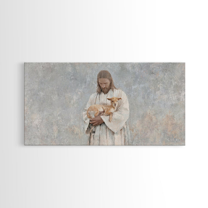Autumn Flock Serenity – Framed Canvas Print – Christian Art Canvas – Jesus Painting – Christian Wall Art – Modern Christian Art – Christian