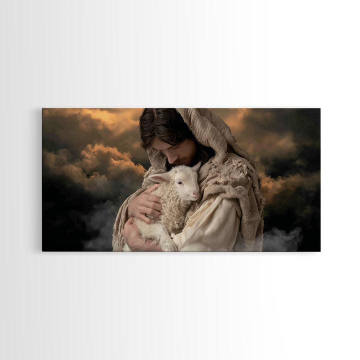 Cradle Of Mercy | Framed Canvas Print | Jesus Painting | Christian Wall Art | Christian Art Canvas | Moody Christian Art | Christian Christ