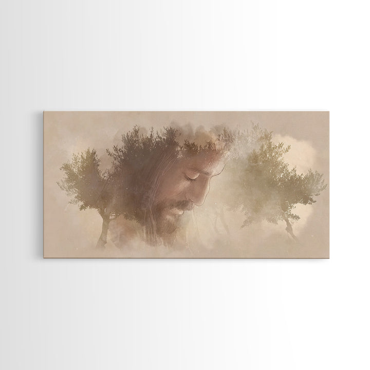 Prayerful Dawn – Framed Canvas Print – Christian Wall Art – Christian Art Canvas – Modern Christian Art – Jesus Painting – Christian Christ