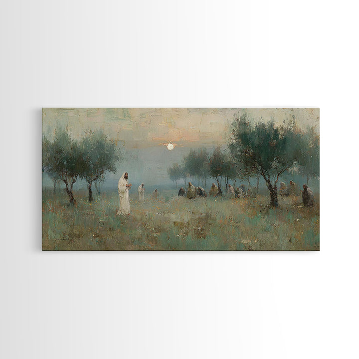 Garden Vigil – Framed Canvas Print – Christian Wall Art – Jesus Painting – Christian Art Canvas – Christian Gift – Christmas Wall Art