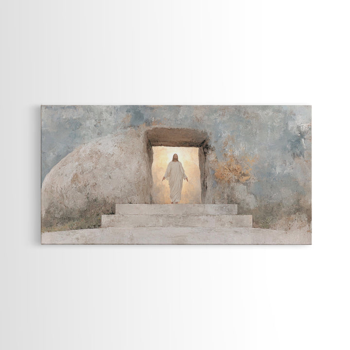 Dawn of Glory, Framed Canvas Print, Christian Wall Art, Christian Art Canvas, Jesus Painting, Large Christian Art, Christian Decor