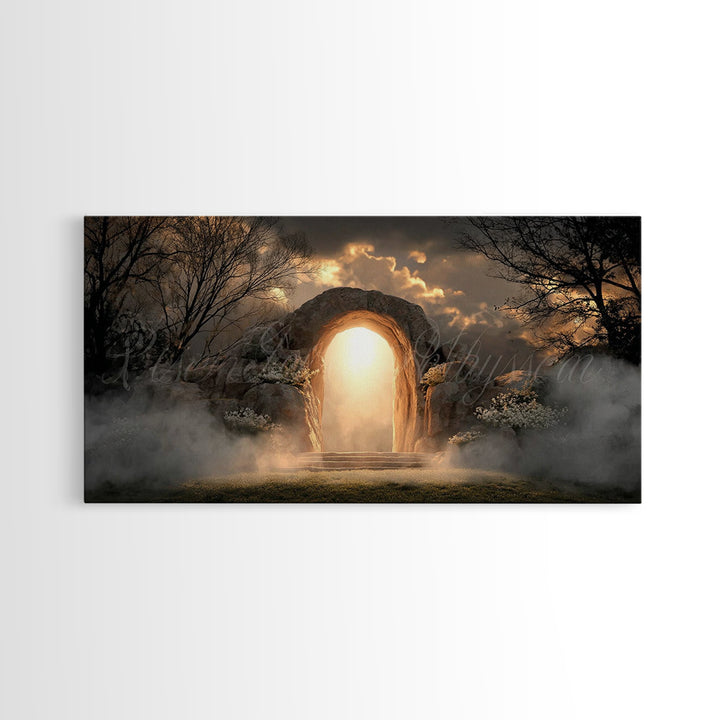 Risen Hope – Framed Canvas Print – Christian Wall Art – Christian Art Canvas – Jesus Painting – Christian Decor – Christian Christmas Art
