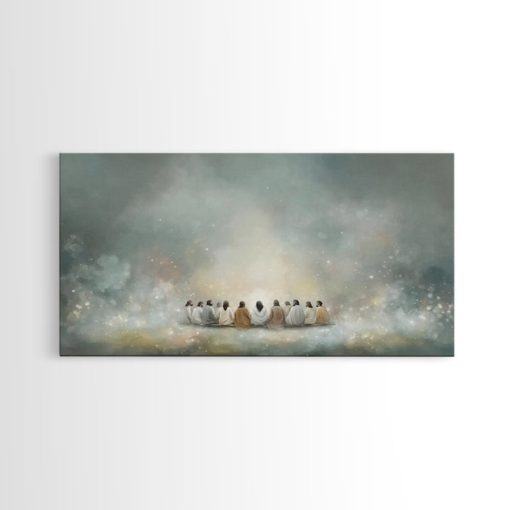 Heavenly Gathering, Framed Canvas Print, Christian Wall Art, Christian Art Canvas, Jesus Painting, Large Christian Art, Christian Gift Idea