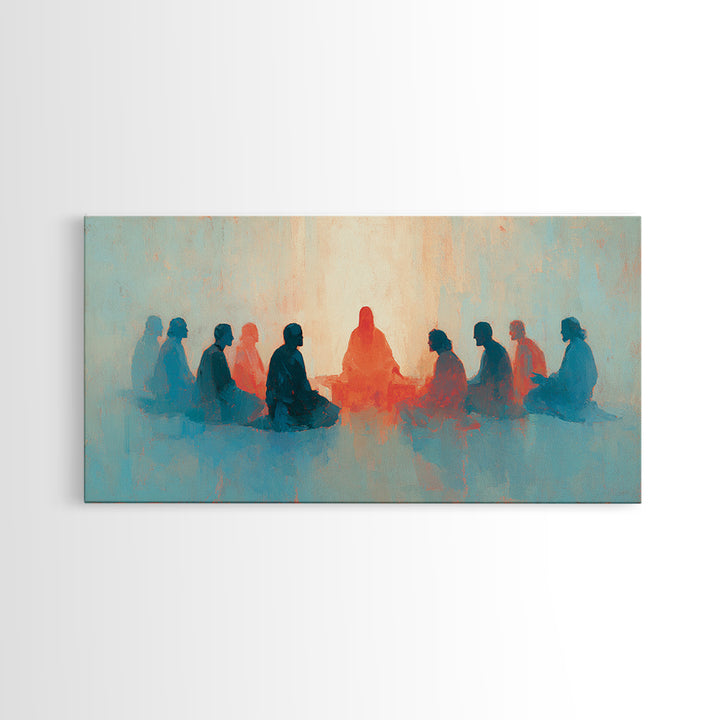 Upper Room Glow | Framed Canvas Print | Christian Art Canvas | Christian Wall Art | Jesus Painting | Moody Christian Art | Christian Gift