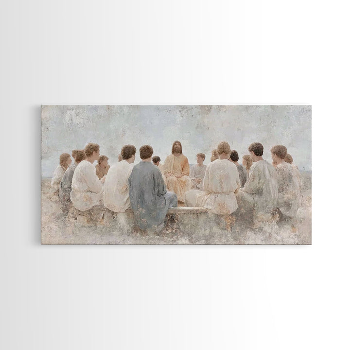 Mountain Sermon – Framed Canvas Print – Christian Art Canvas – Christian Wall Art – Jesus Painting – Christian Gift Ideas – Christian Art