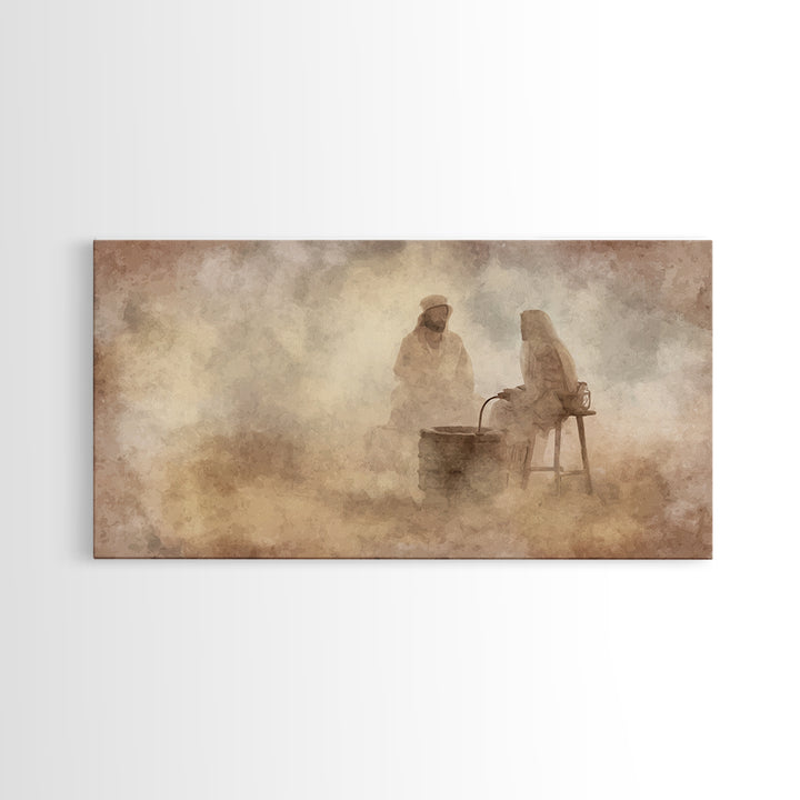 Living Waters Grace – Framed Canvas Print – Christian Wall Art – Jesus Painting – Christian Art Canvas – Christian Decor – Christian Gift I
