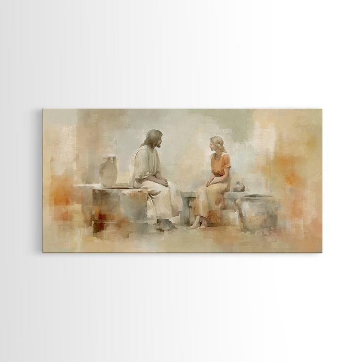 Haven Of Peace | Framed Canvas Print | Christian Wall Art | Jesus Painting | Christian Art Canvas | Minimalist Christian Art | Christian De