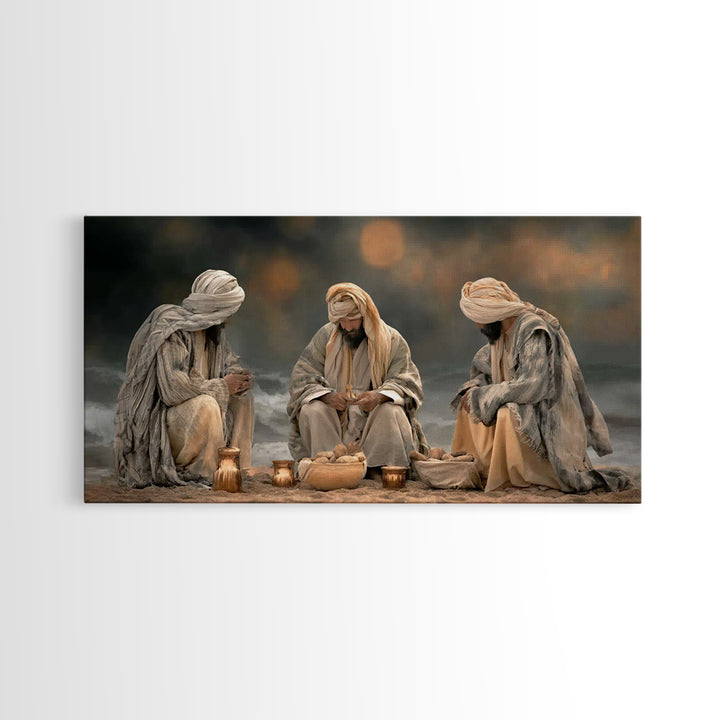 Bread Of Fellowship, Framed Canvas Print, Christian Wall Art, Christian Art Canvas, Moody Christian Art, Jesus Painting, Christian Gift Ide