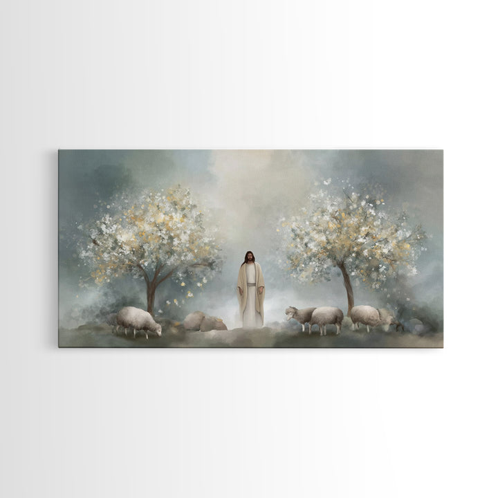 Blossoms Of Mercy – Framed Canvas Print – Christian Painting – Christian Art Canvas – Jesus Art Print – Christian Wall Art – Christian Gift