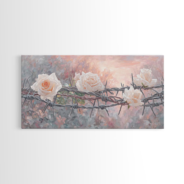 Thorns Of Grace, Framed Canvas Print, Christian Art Canvas, Christian Wall Art, Christian Decor, Christian Art Painting, Subtle Christian A