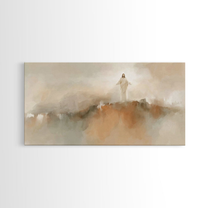 Radiance Of The Savior – Framed Canvas Print – Christian Wall Art – Large Jesus Painting – Christian Christmas Decor – Christian Art Canvas