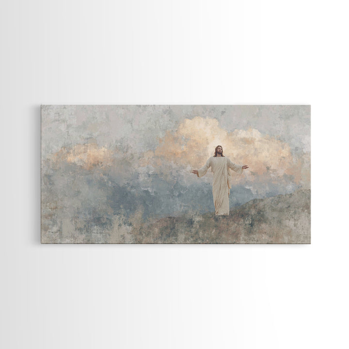 Grace On High Peaks – Framed Canvas Print – Christian Art Canvas – Jesus Wall Art – Christmas Art – Christian Decor For Home – Unique Chris