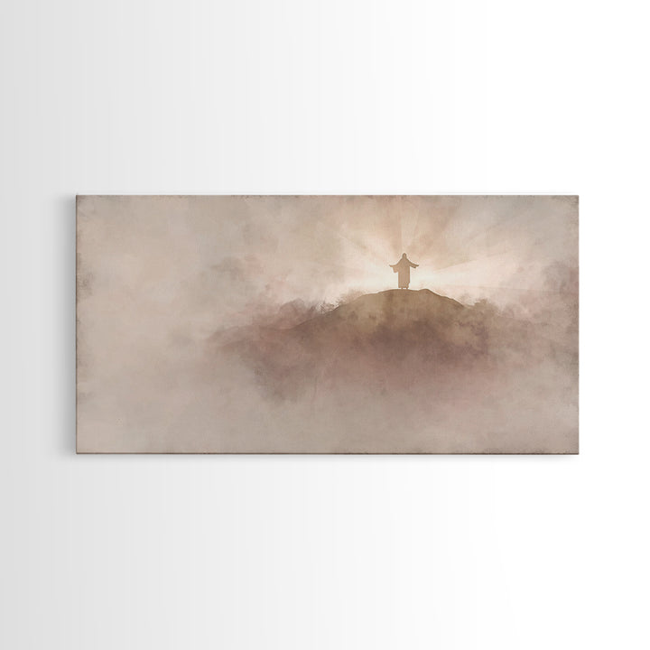 Heaven’s Gentle Calling – Framed Canvas Print – Christian Painting – Jesus Art Print – Christian Christmas Art – Subtle Christian Art – Chr