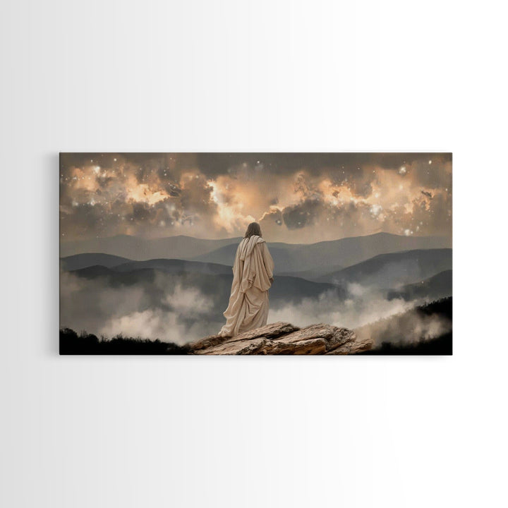 Guidance In Stillness – Framed Canvas Print – Christian Wall Art – Modern Jesus Art – Christian Christmas Decor – Christian Art Canvas – Ch