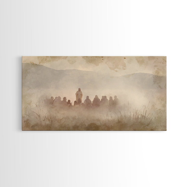 Grace In The Mist – Framed Canvas Print – Christian Wall Art – Subtle Christian Art – Jesus Painting – Christian Art Canvas – Christmas Wal