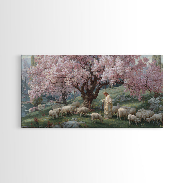Blossoms Of Mercy – Framed Canvas Print – Christian Wall Art – Jesus Painting – Christian Art Canvas – Vintage Christian Art – Christian De