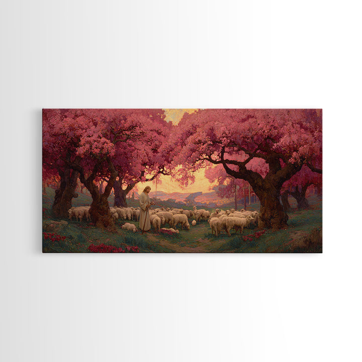 Shepherd’s Promise – Framed Canvas Print – Christian Art Canvas – Christian Wall Art – Large Jesus Painting – Christian Painting – Christia