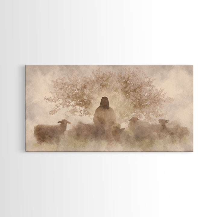 Grace In Bloom – Framed Canvas Print – Christian Wall Art – Christian Art Canvas – Jesus Painting – Subtle Christian Art – Christian Christ