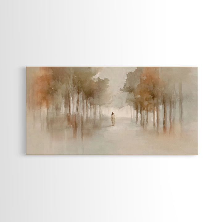 Quiet Footsteps – Framed Canvas Print – Christian Art Print – Christian Wall Art – Minimalist Christian Art – Jesus Painting – Christian Ar