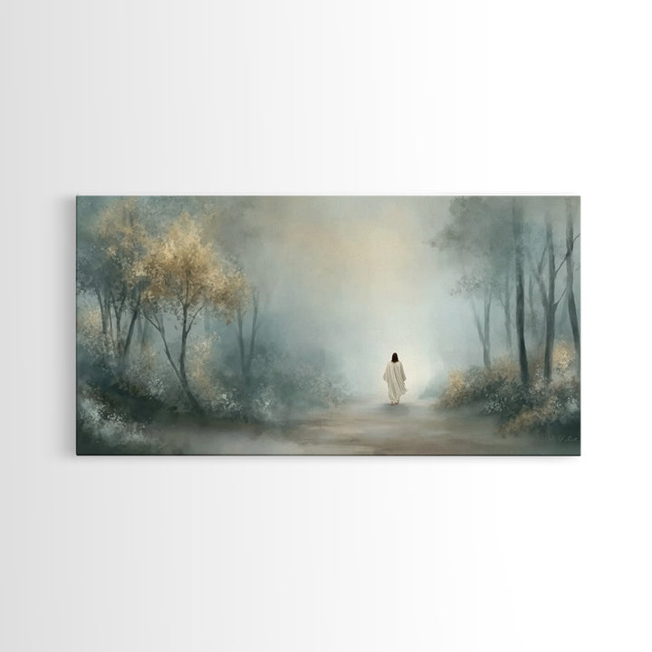 Misty Calling – Framed Canvas Print – Christian Wall Art – Christian Art Canvas – Jesus Painting – Moody Christian Art – Christian Art Work