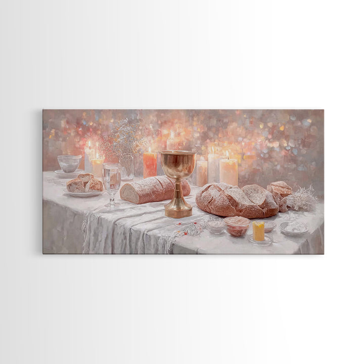 Table Of Grace, Framed Canvas Print, Christian Art Canvas, Christian Wall Art, Christian Painting, Christmas Wall Art, Christian Decor For