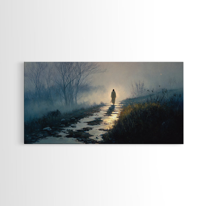 Winter’s Gentle Way, Framed Canvas Print, Christian Art Canvas, Christian Wall Art, Jesus Painting, Christian Art Gift