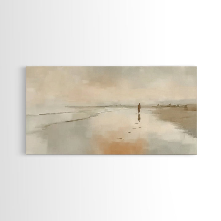 Silent Footsteps – Framed Canvas Print – Christian Art Print – Jesus Painting – Christian Wall Art – Modern Christian Art – Christmas Wall