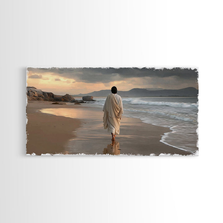 Sacred Journey – Framed Canvas Print – Jesus Painting – Christian Wall Art – Christian Art Canvas – Vintage Christian Art – Christmas Art