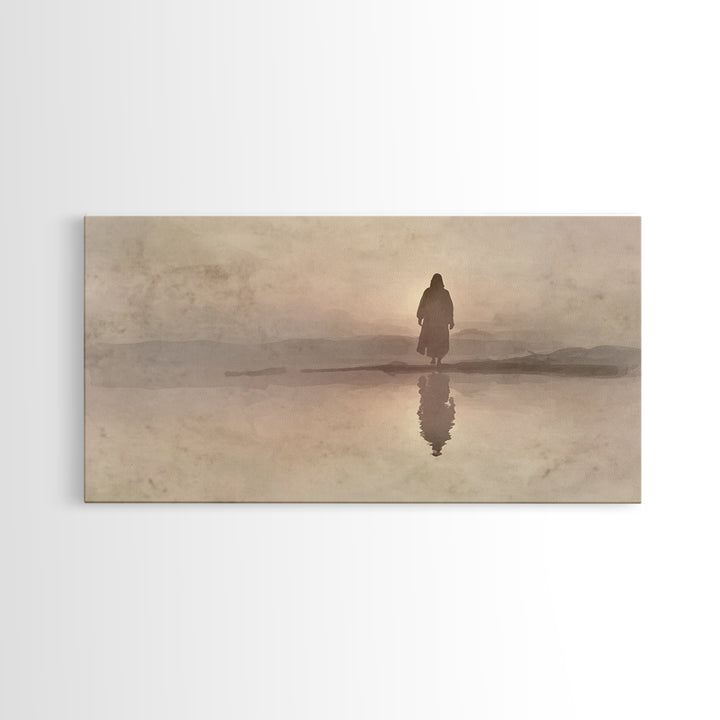 Desert Dawn – Framed Canvas Print – Christian Wall Art – Christian Art Canvas – Jesus Painting – Modern Christian Art – Christmas Art Print
