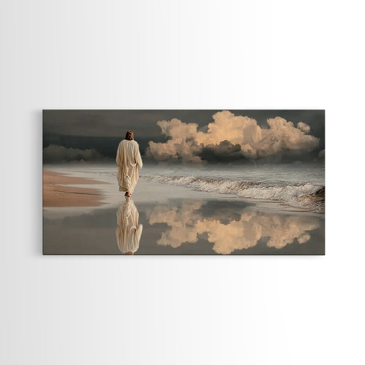 Stormlight Path – Framed Canvas Print – Christian Wall Art – Jesus Painting – Christian Art Canvas – Moody Christian Art – Christian Decora