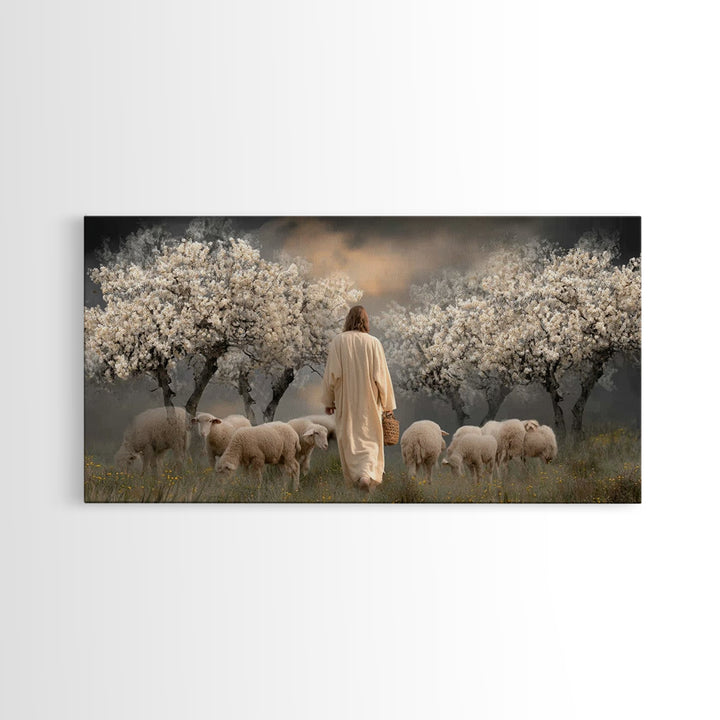 Orchard Guardian – Framed Canvas Print – Christian Art Canvas – Jesus Painting – Christian Wall Art – Moody Christian Art – Christian Art G